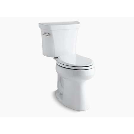 KOHLER Elongtd 1.28 GPF Chair Hgt Toilet W/ Tank Cover Locks & 10 Rgh-In, 1.28 gpf, White 3889-T-0